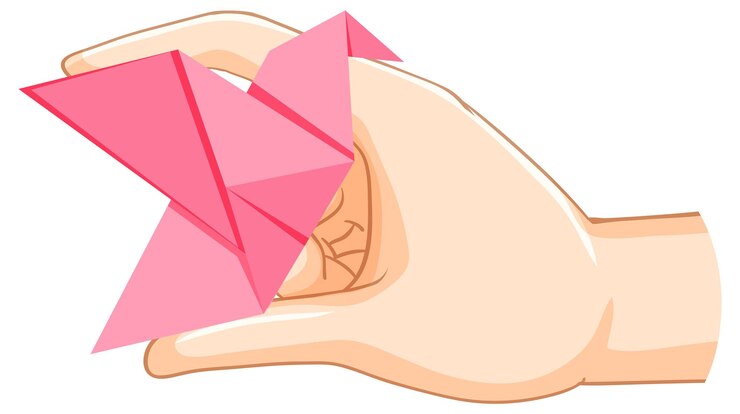 Ücretsiz Vektör hand holding origami flying bird