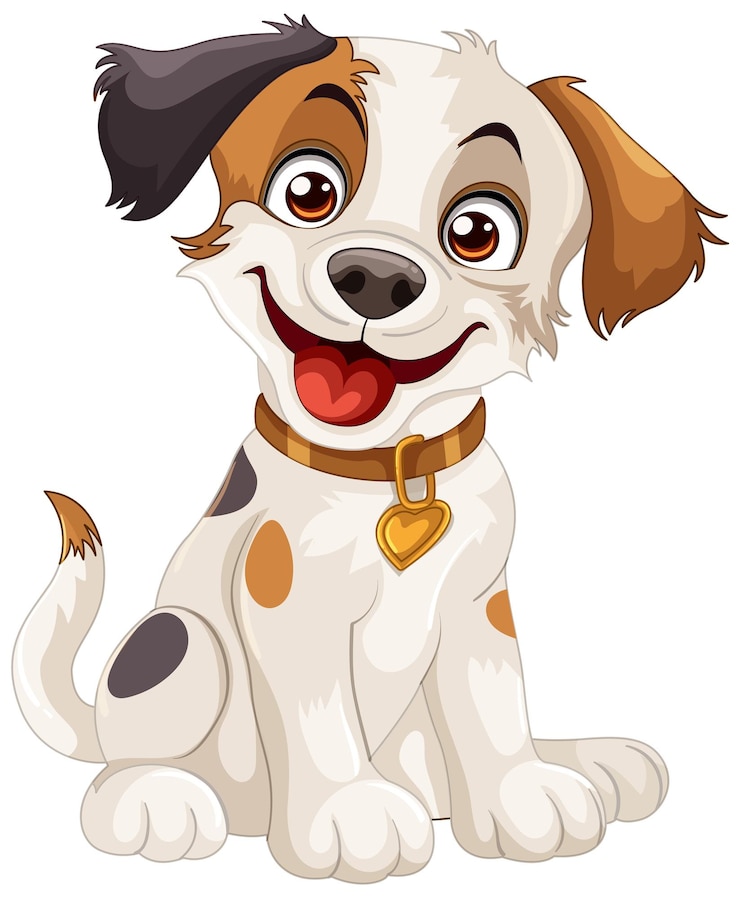 Ücretsiz Vektör happy cartoon dog sitting
