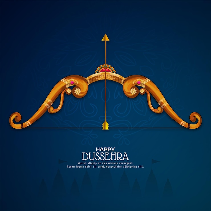 Ücretsiz Vektör happy dussehra cultural hindu festival celebration greeting card