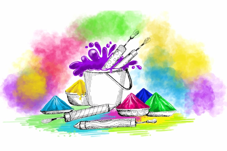 Ücretsiz Vektör happy holi colorful background for festival of colors