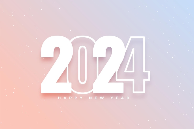 Ücretsiz Vektör happy new year 2024 holiday background in modern style vector
