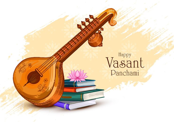 Ücretsiz Vektör happy vasant panchami celebration holiday card background