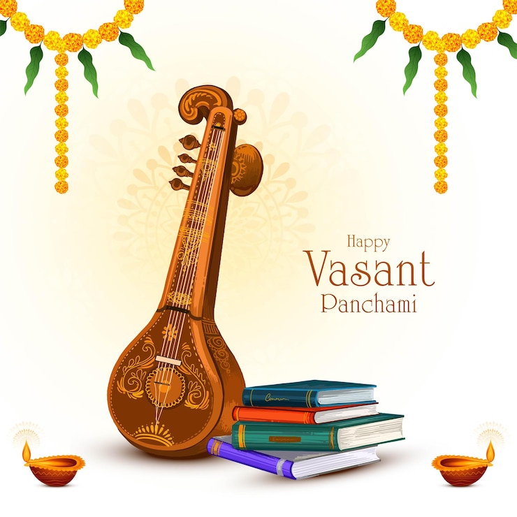 Ücretsiz Vektör happy vasant panchami cultural indian festival card background