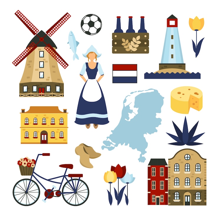 Ücretsiz Vektör hollanda sembolleri seti