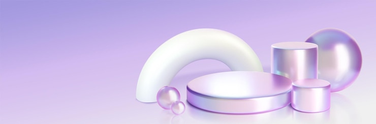 Ücretsiz Vektör hologram iridescent cylinder stairs podium