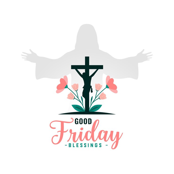 Ücretsiz Vektör holy christ good friday background with floral design