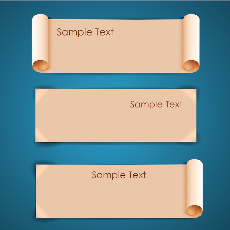 Ücretsiz Vektör horizontal architectural blank beige sheets of paper banners set