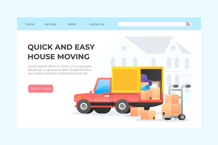 Ücretsiz Vektör house moving services landing page