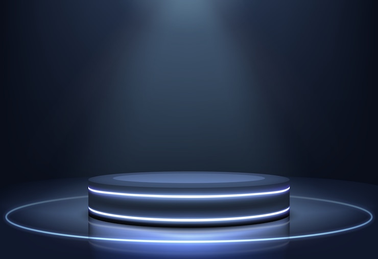 Ücretsiz Vektör illuminated neon lights stage realistic vector