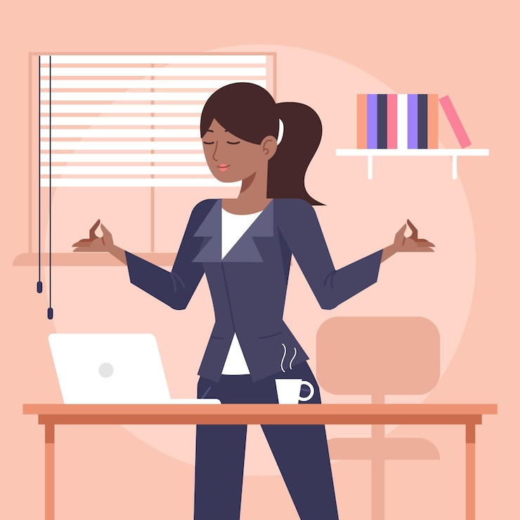 Ücretsiz Vektör illustrated business person meditating