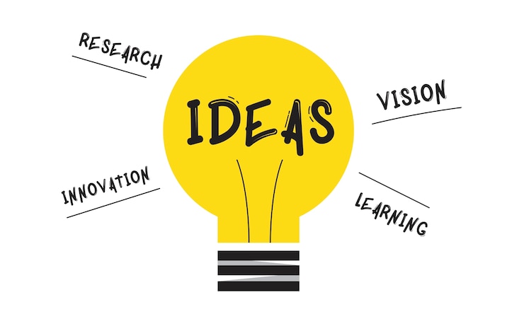 Ücretsiz Vektör illustration of light bulb ideas