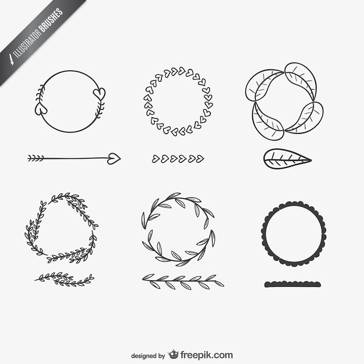Ücretsiz Vektör illustrator fırça tasarımları
