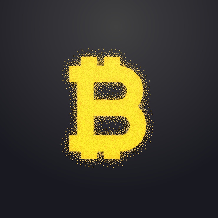 Ücretsiz Vektör işıltılı bitcoin tasarımı