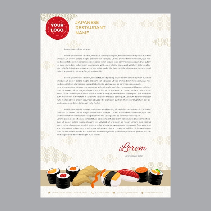 Ücretsiz Vektör japanese restaurant letterhead