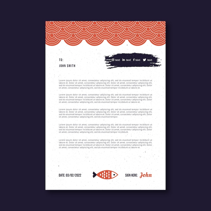 Ücretsiz Vektör japanese restaurant texture letterhead template