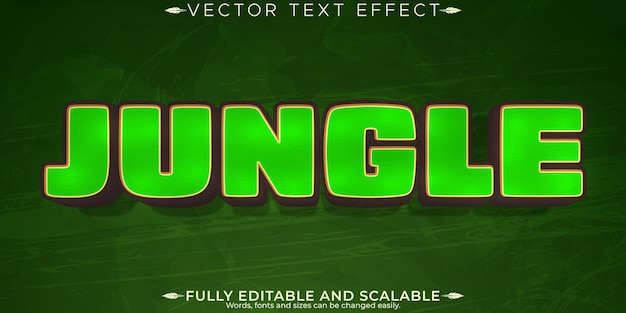Jungle text effect editable rainforest and lush customizable font style