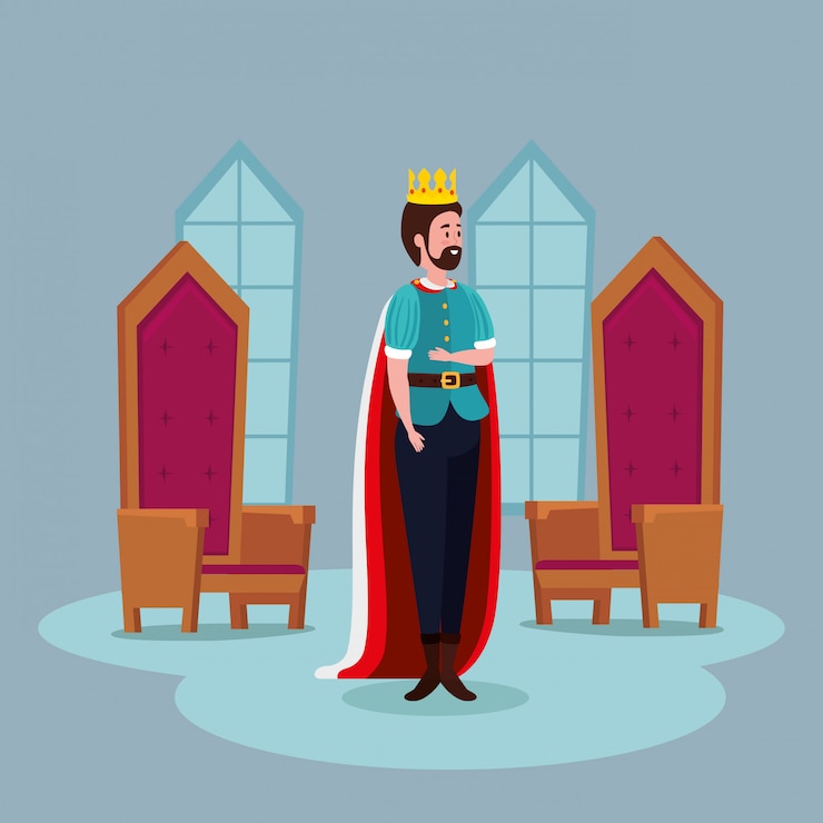 Ücretsiz Vektör king with chairs in castle fairytale