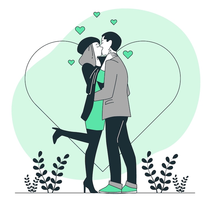 Ücretsiz Vektör kissing concept illustration
