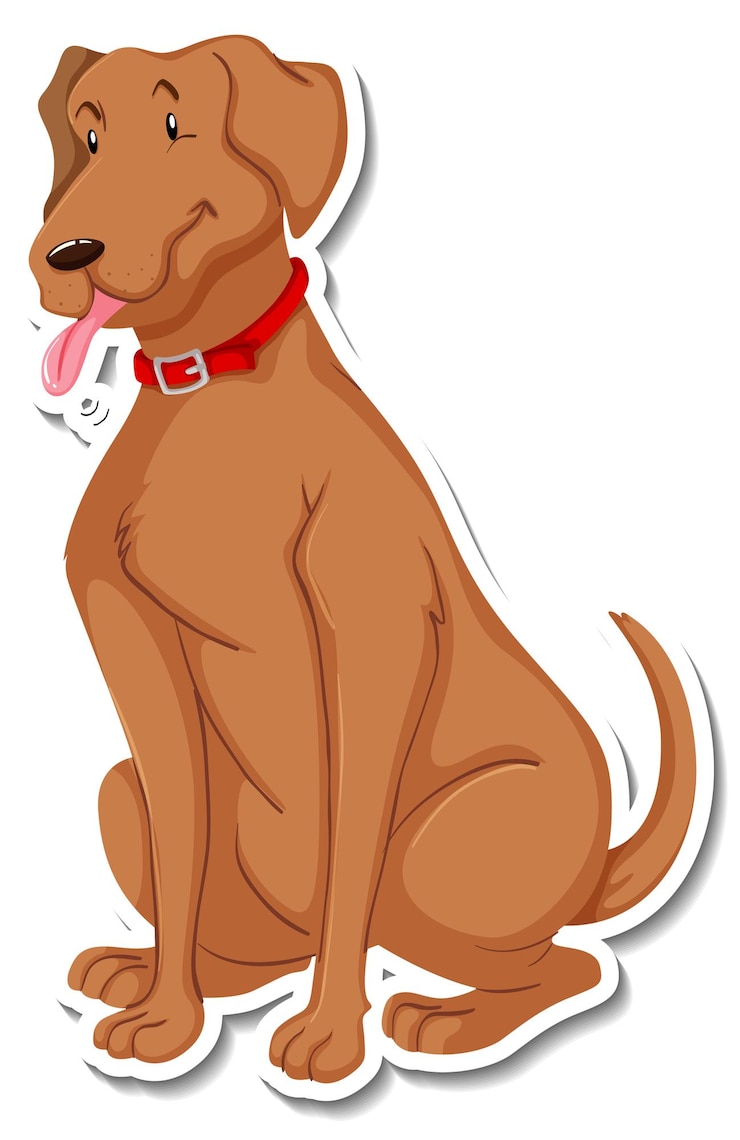 Ücretsiz Vektör köpek karikatür karakterinin bir çıkartma şablonu