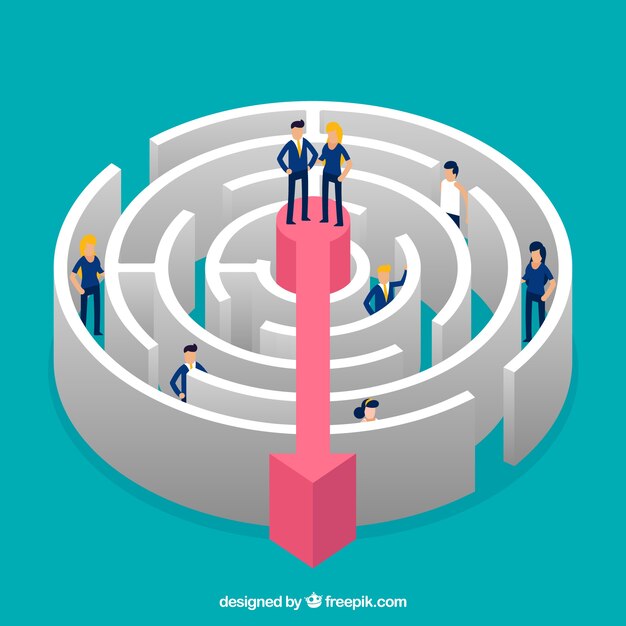 Labyrinth business concept background 