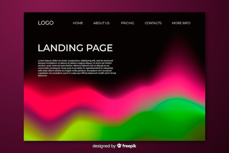 Ücretsiz Vektör landing page northern lights design
