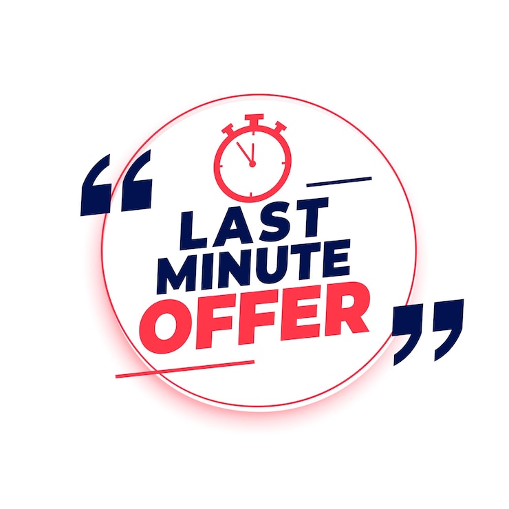 Ücretsiz Vektör last minute offer background get discount on special deal