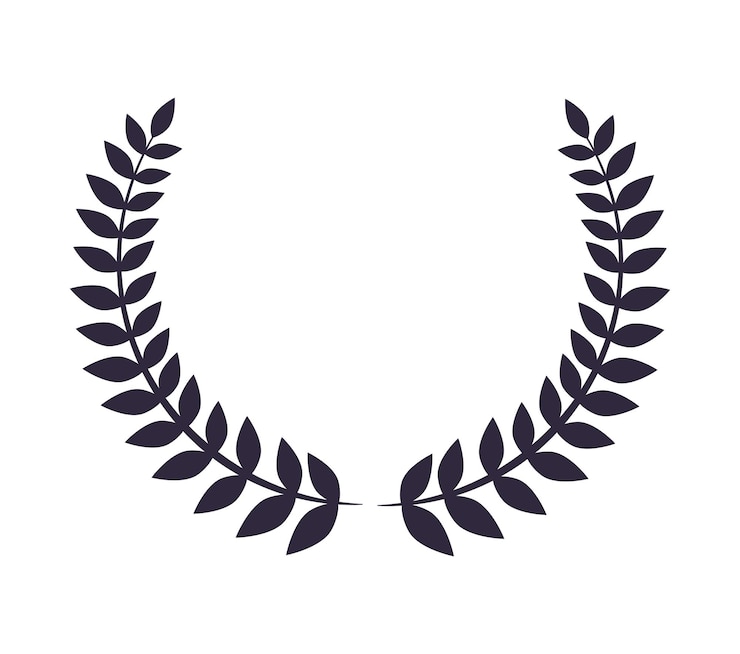Ücretsiz Vektör laurel leaves icon white background