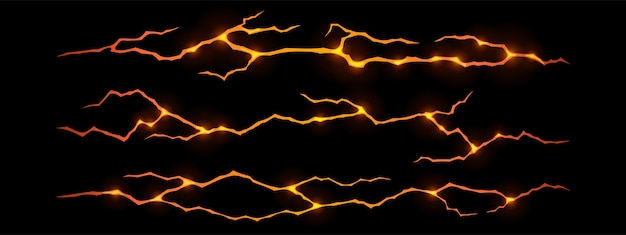Lava in ground cracks volcano magma glow texture