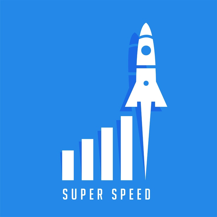 Ücretsiz Vektör leading rocket launch background speed up company growth