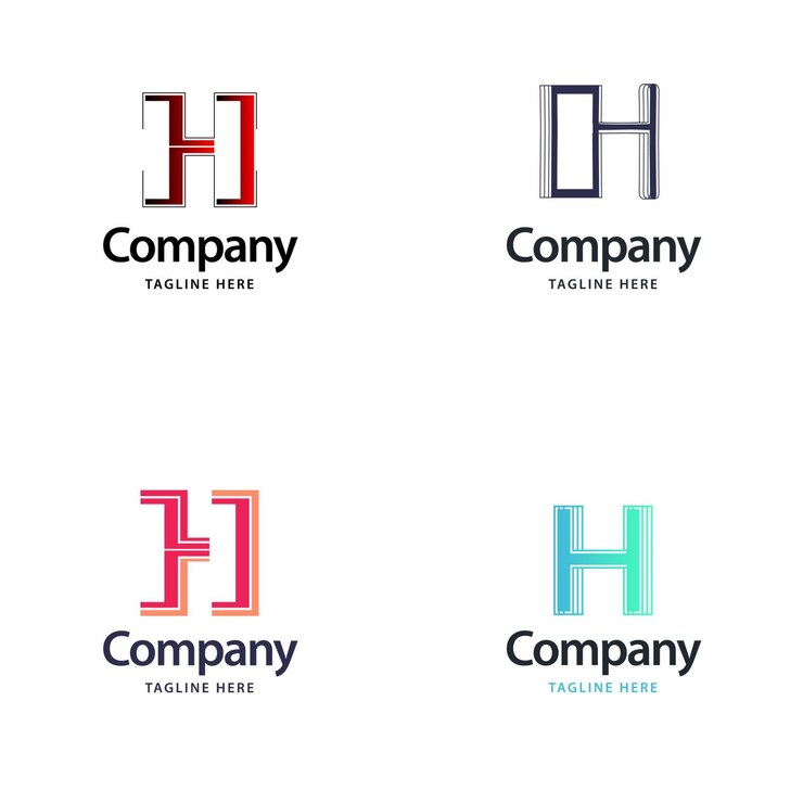 Ücretsiz Vektör letter h big logo pack design creative modern logos design for your business vector brand name illustration