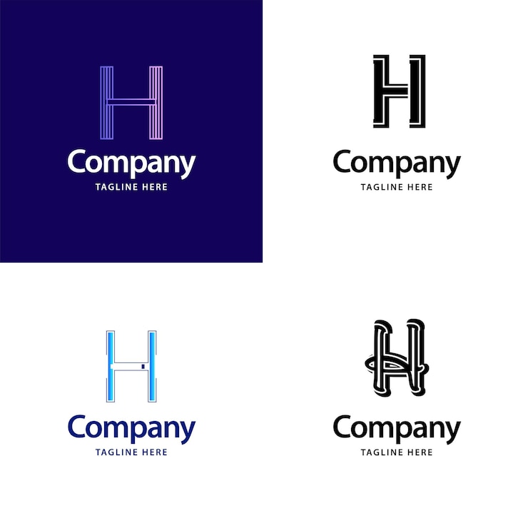 Ücretsiz Vektör letter h big logo pack design creative modern logos design for your business vector brand name illustration