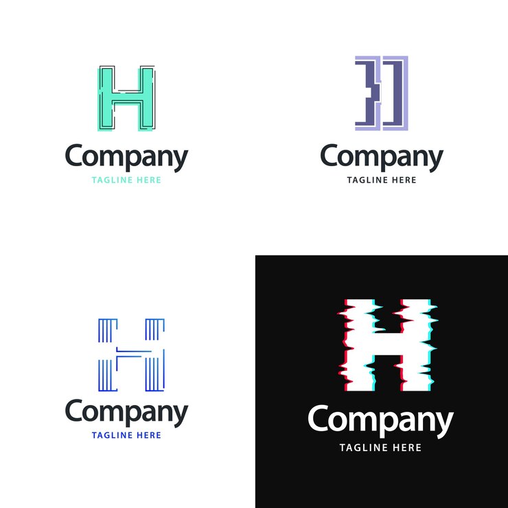 Ücretsiz Vektör letter h big logo pack design creative modern logos design for your business vector brand name illustration