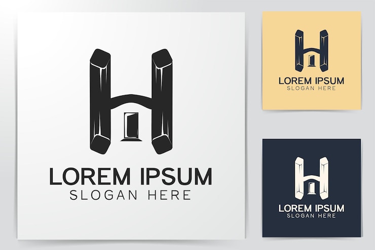 Ücretsiz Vektör letter h house logo designs inspiration isolated on white background