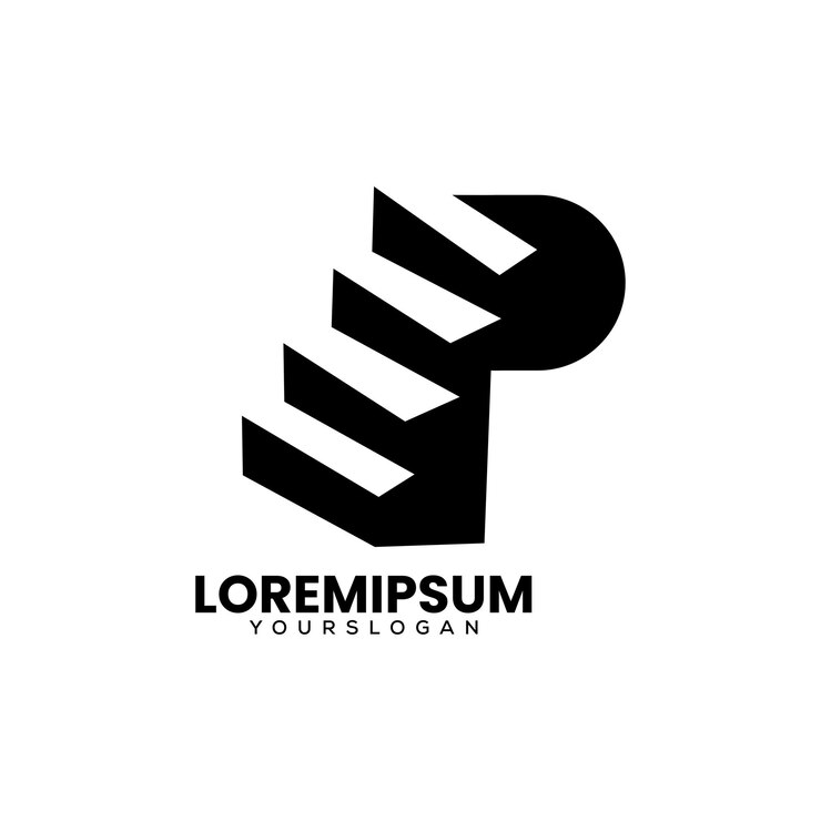 Ücretsiz Vektör letter p stairs logo design