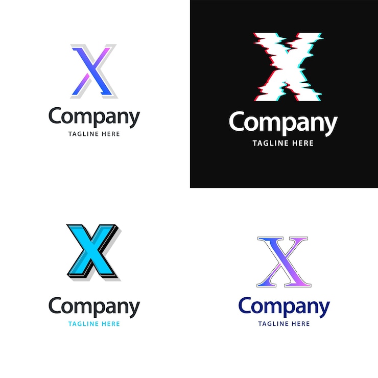 Ücretsiz Vektör letter x big logo pack design creative modern logos design for your business