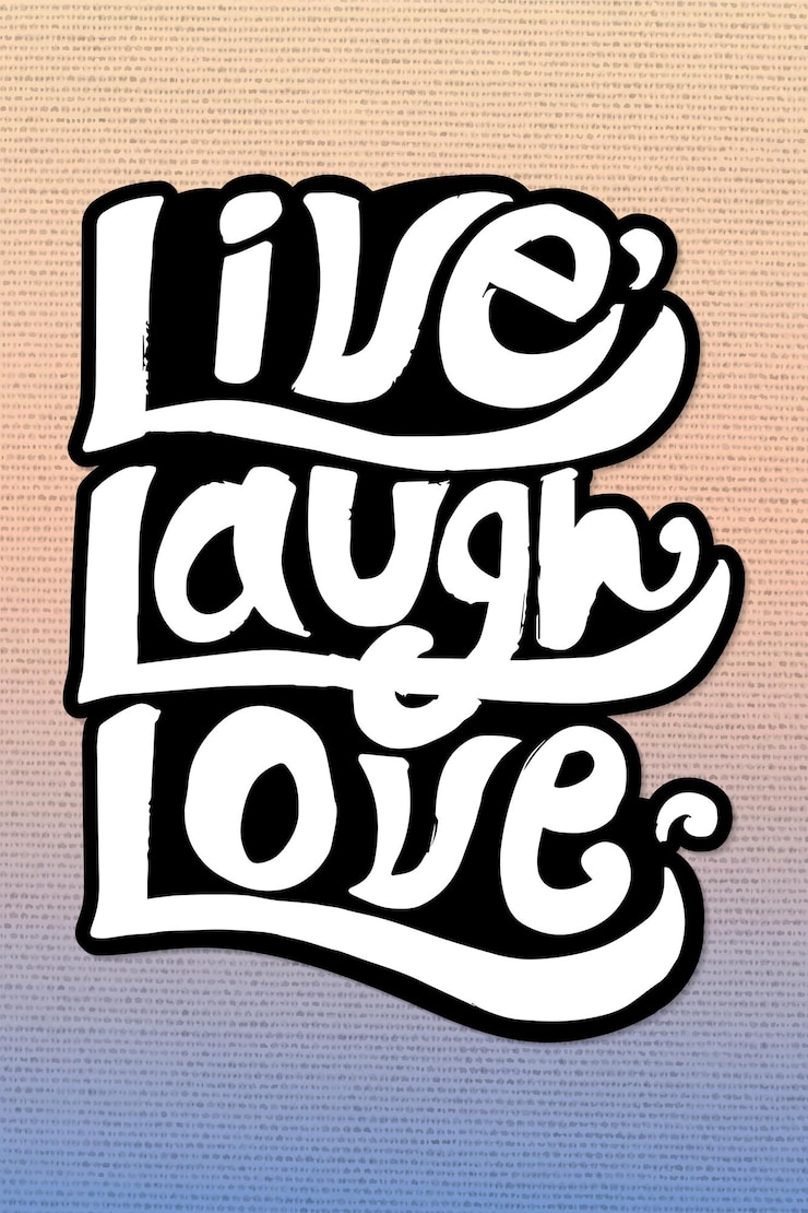 Ücretsiz Vektör live love laugh typography sticker