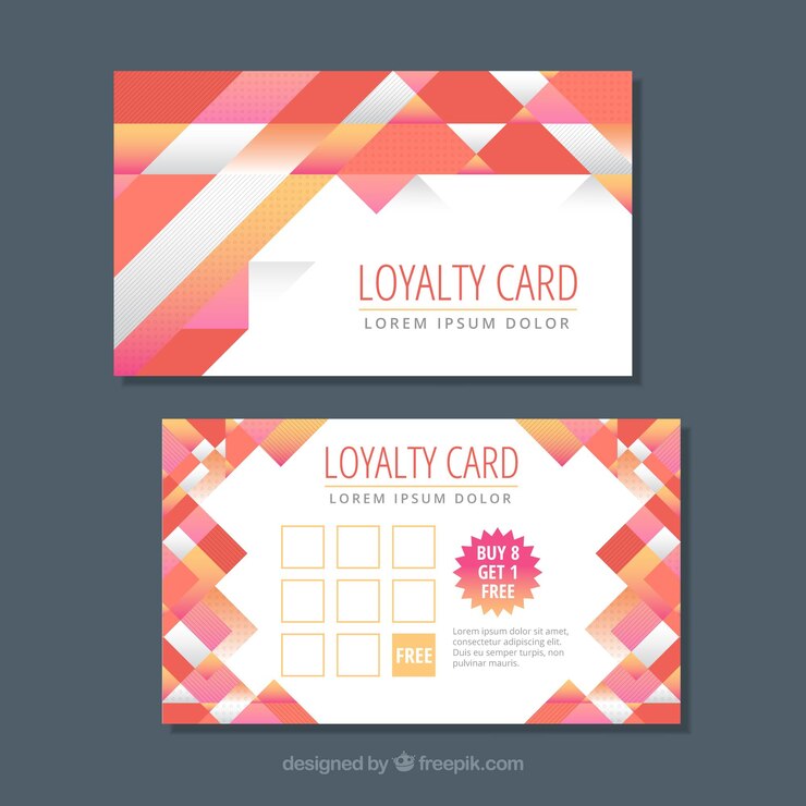 Ücretsiz Vektör loyalty card template with abstract design