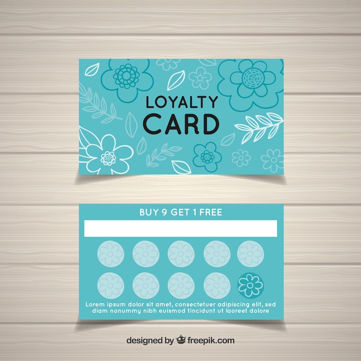 Ücretsiz Vektör loyalty card with flowers
