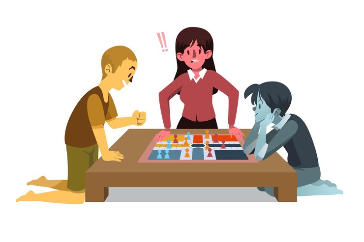 Ücretsiz Vektör ludo oynayan insanlar