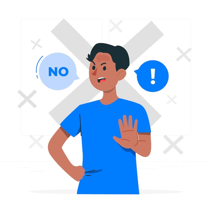 Ücretsiz Vektör man saying no concept illustration