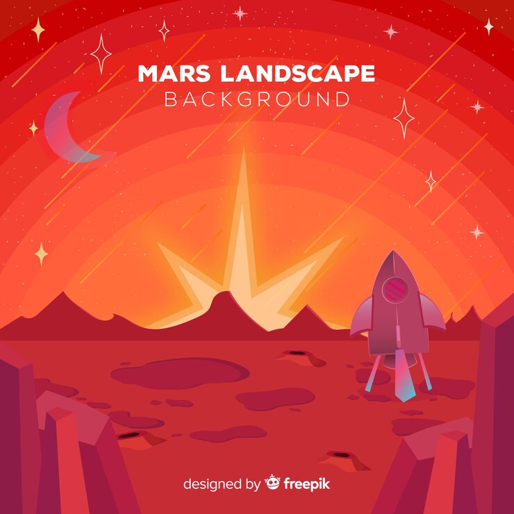 Ücretsiz Vektör mars landscape background
