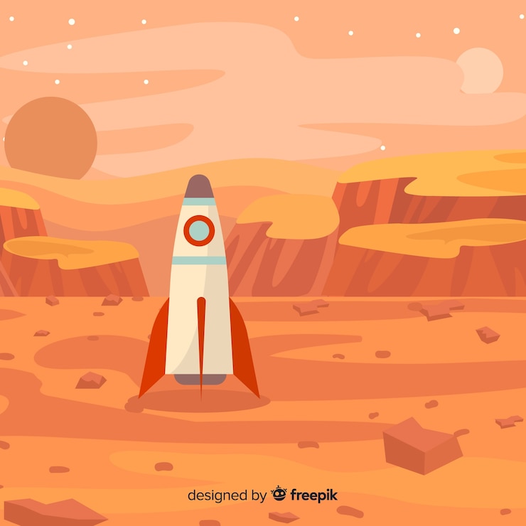 Ücretsiz Vektör mars landscape background