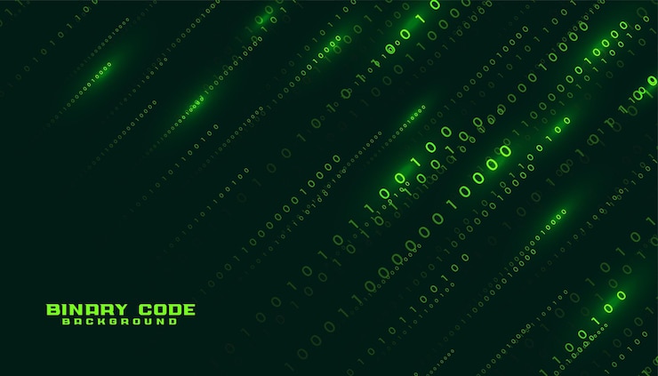 Ücretsiz Vektör matrix style binary code digital background with zero and one digits