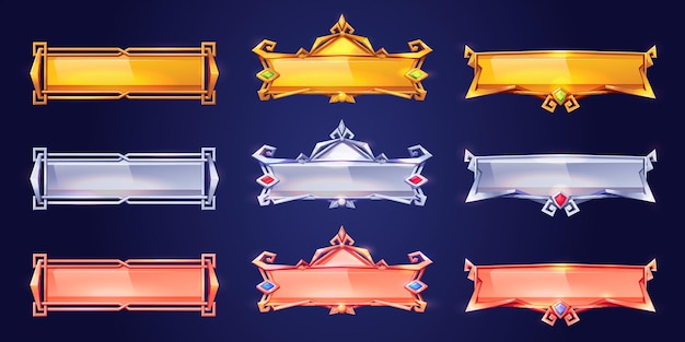 medieval game button isolated fantasy interface