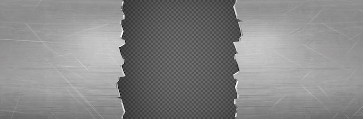 Ücretsiz Vektör metal rip hole horizontal background frame 3d