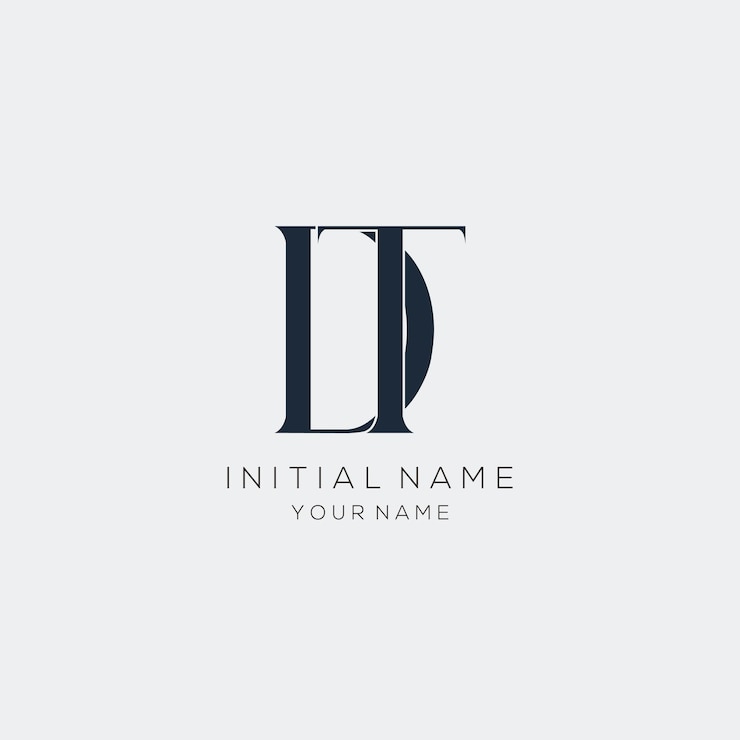 Ücretsiz Vektör minimalist letter d t logo design for personal brand or company