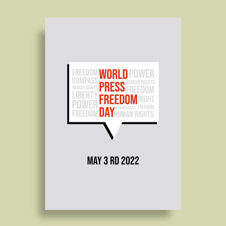 Ücretsiz Vektör minimalist world press freedom day poster