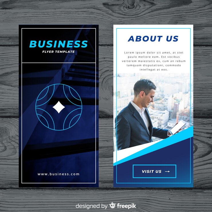 Ücretsiz Vektör modern business el ilanı şablonu