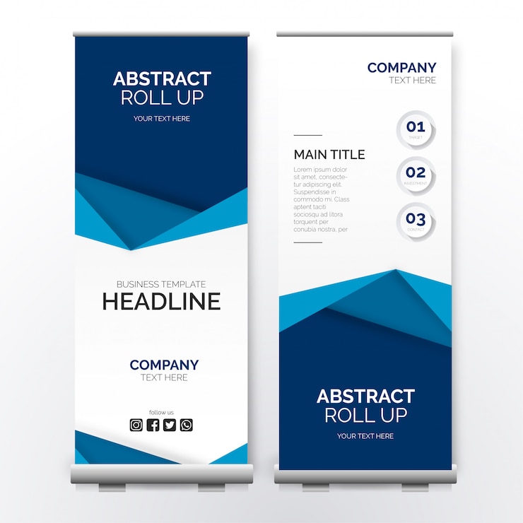 Ücretsiz Vektör modern business roll up with papercut shapes