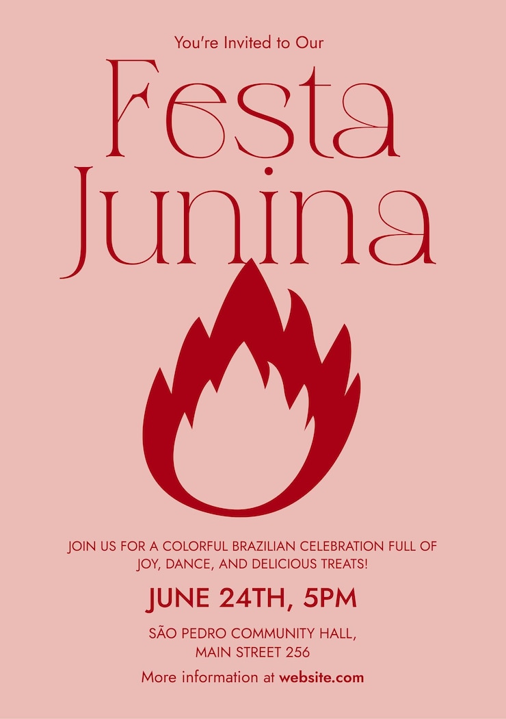 Ücretsiz Vektör modern minimalist the best junina night in town invitation